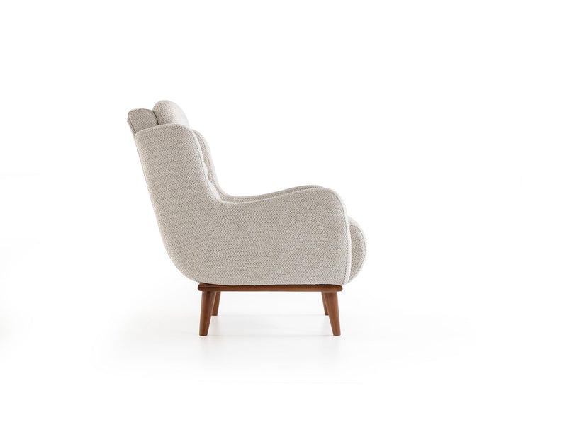 Aida 4-pieces (2 Sofa & 2 Chair) Livingroom in Cream - Brown - 200-ZEN-AID-CRE-BRO-3311