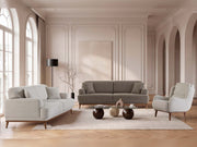 Aida 4-pieces (2 Sofa & 2 Chair) Livingroom in Cream - Brown - 200-ZEN-AID-CRE-BRO-3311