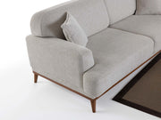 Aida 4-pieces (2 Sofa & 2 Chair) Livingroom in Cream - Brown - 200-ZEN-AID-CRE-BRO-3311