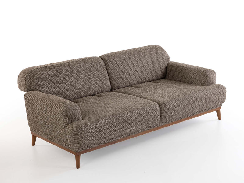 Aida 4-pieces (2 Sofa & 2 Chair) Livingroom in Cream - Brown - 200-ZEN-AID-CRE-BRO-3311