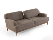 Aida 4-pieces (2 Sofa & 2 Chair) Livingroom in Cream - Brown - 200-ZEN-AID-CRE-BRO-3311