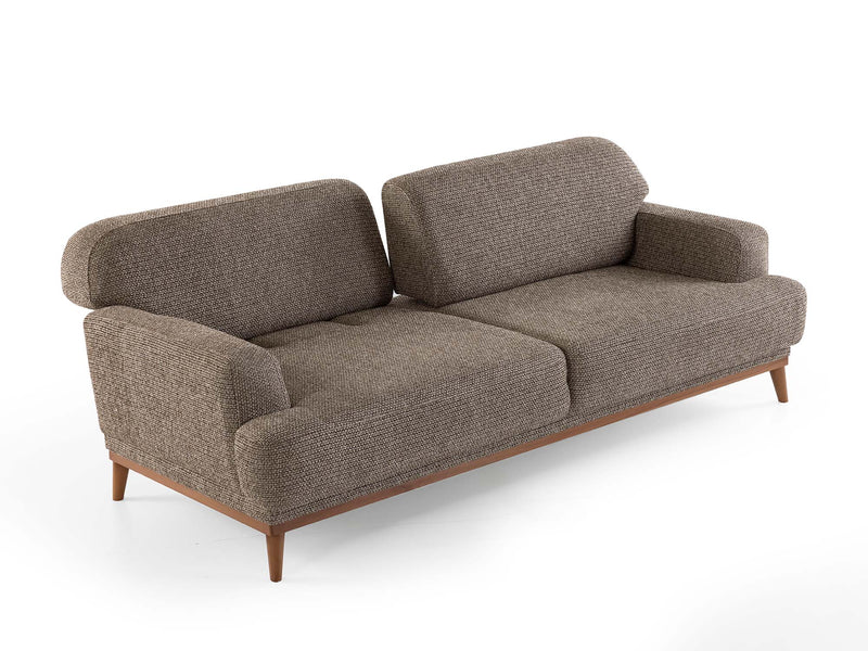 Aida 4-pieces (2 Sofa & 2 Chair) Livingroom in Cream - Brown - 200-ZEN-AID-CRE-BRO-3311