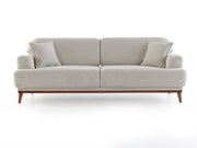 Aida 4-pieces (2 Sofa & 2 Chair) Livingroom in Cream - Brown - 200-ZEN-AID-CRE-BRO-3311