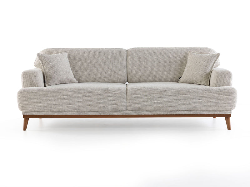 Aida 4-pieces (2 Sofa & 2 Chair) Livingroom in Cream - Brown - 200-ZEN-AID-CRE-BRO-3311