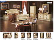 Aida Bed Ivory W/Gold Queen - Gate Furniture