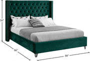 Aiden Velvet King Bed Green - Gate FurnitureKing Bed