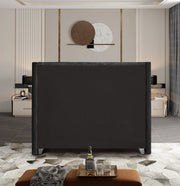 Aiden Velvet Queen Bed Black - Gate FurnitureQueen Bed