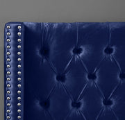 Aiden Velvet Twin Bed Blue - Gate FurnitureTwin Bed