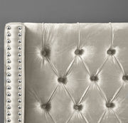 Aiden Velvet Twin Bed Cream - Gate FurnitureTwin Bed