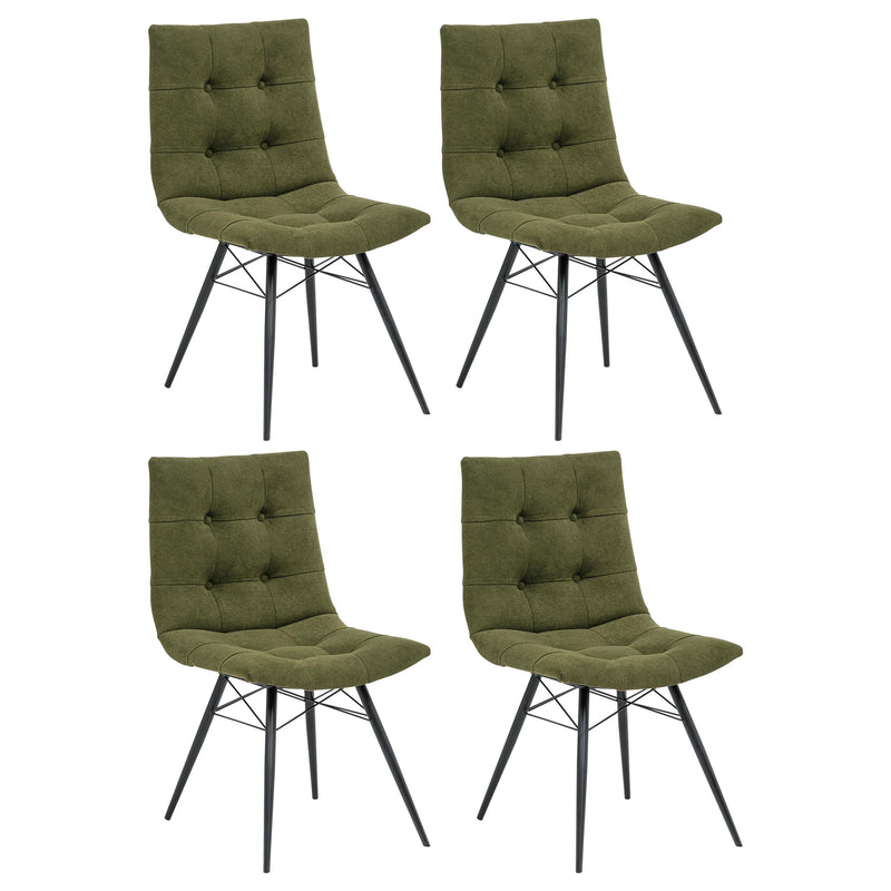 Aiken Fabric Upholstered Dining Side Chair Saddle Forest Green (Set of 4) - 110332FRT