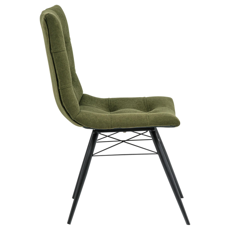 Aiken Fabric Upholstered Dining Side Chair Saddle Forest Green (Set of 4) - 110332FRT