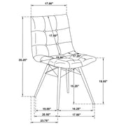Aiken Fabric Upholstered Dining Side Chair Saddle Forest Green (Set of 4) - 110332FRT