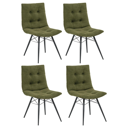 Aiken Fabric Upholstered Dining Side Chair Saddle Forest Green (Set of 4) - 110332FRT