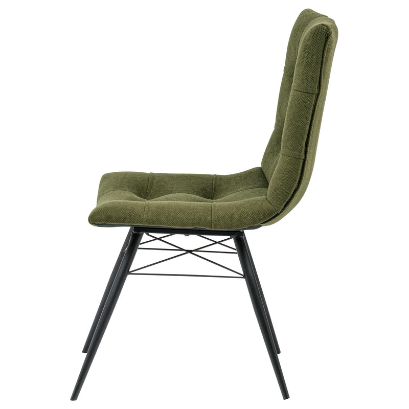 Aiken Fabric Upholstered Dining Side Chair Saddle Forest Green (Set of 4) - 110332FRT