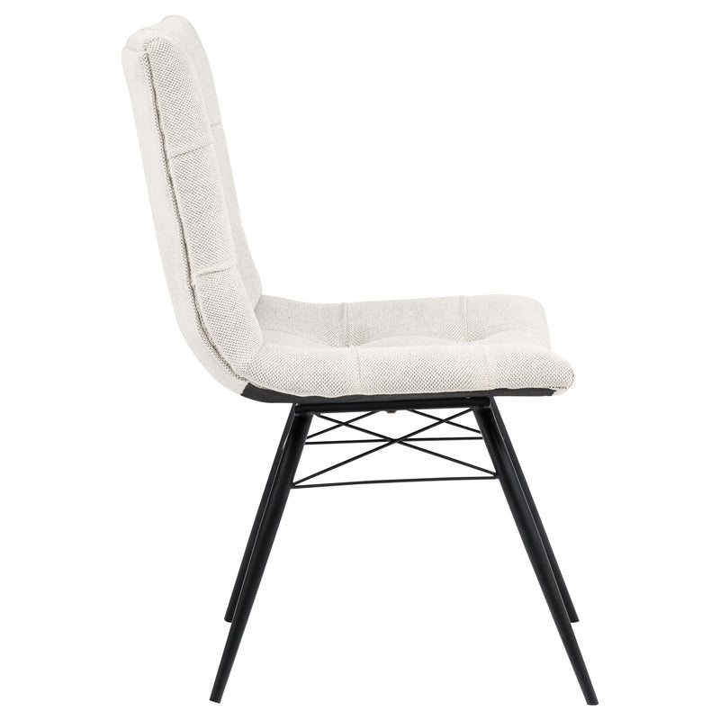 Aiken Fabric Upholstered Dining Side Chair Saddle Stone White (Set of 4) - 110332STN