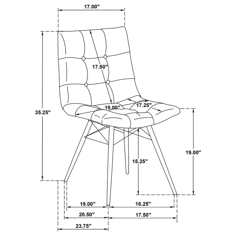 Aiken Fabric Upholstered Dining Side Chair Saddle Stone White (Set of 4) - 110332STN