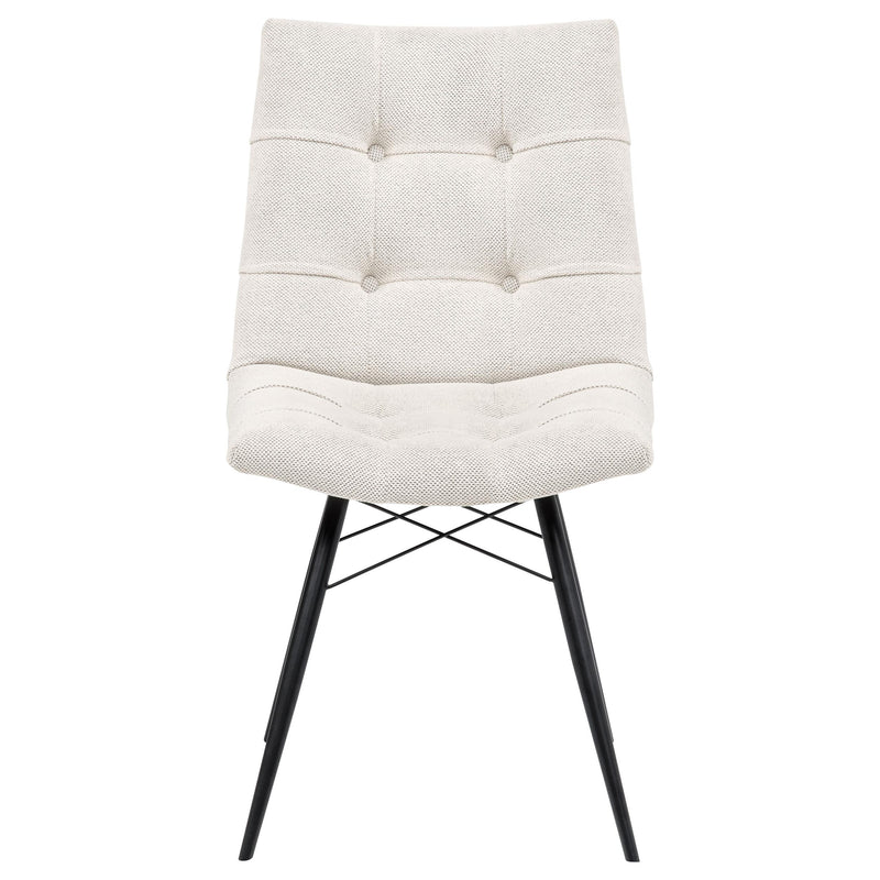 Aiken Fabric Upholstered Dining Side Chair Saddle Stone White (Set of 4) - 110332STN