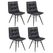 Aiken Faux Leather Upholstered Dining Side Chair Charcoal Grey (Set of 4) - 110302