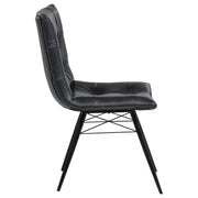 Aiken Faux Leather Upholstered Dining Side Chair Charcoal Grey (Set of 4) - 110302
