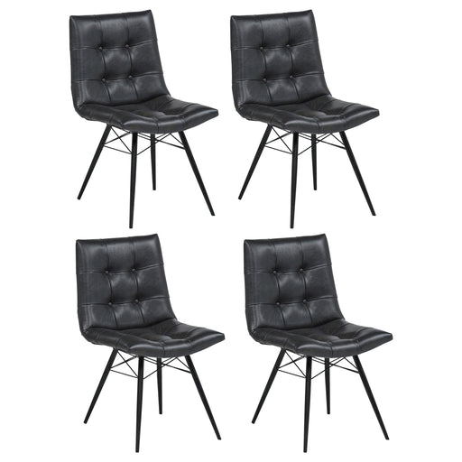 Aiken Faux Leather Upholstered Dining Side Chair Charcoal Grey (Set of 4) - 110302