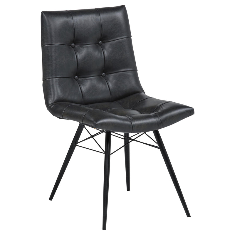 Aiken Faux Leather Upholstered Dining Side Chair Charcoal Grey (Set of 4) - 110302