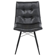 Aiken Faux Leather Upholstered Dining Side Chair Charcoal Grey (Set of 4) - 110302