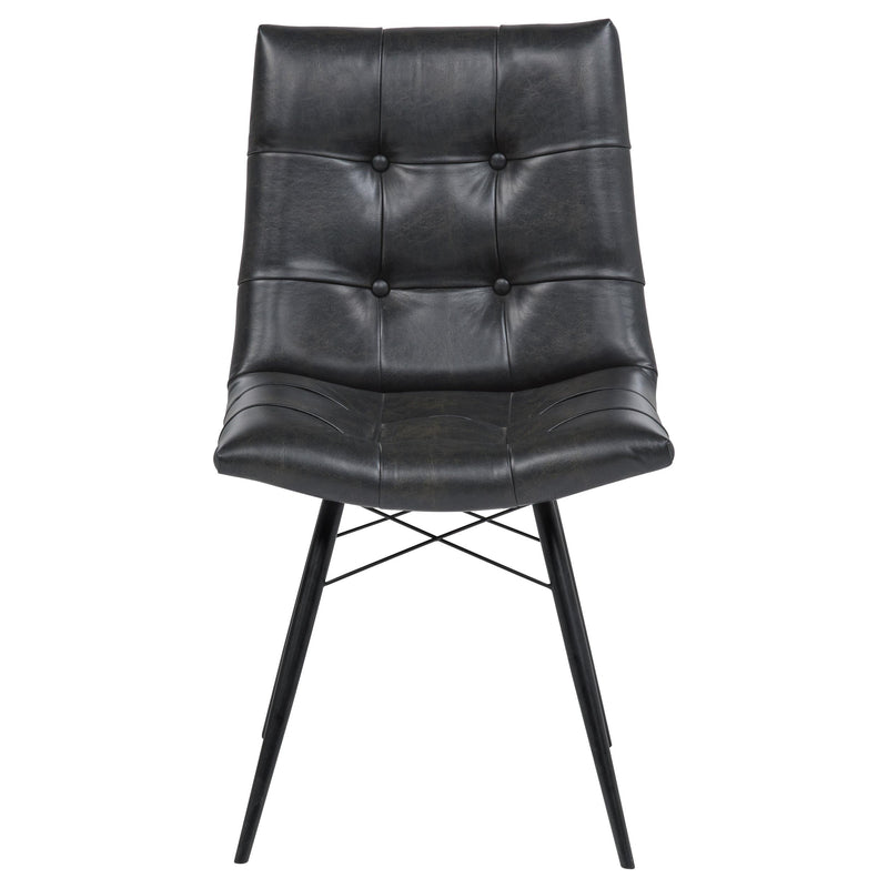 Aiken Faux Leather Upholstered Dining Side Chair Charcoal Grey (Set of 4) - 110302