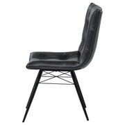 Aiken Faux Leather Upholstered Dining Side Chair Charcoal Grey (Set of 4) - 110302