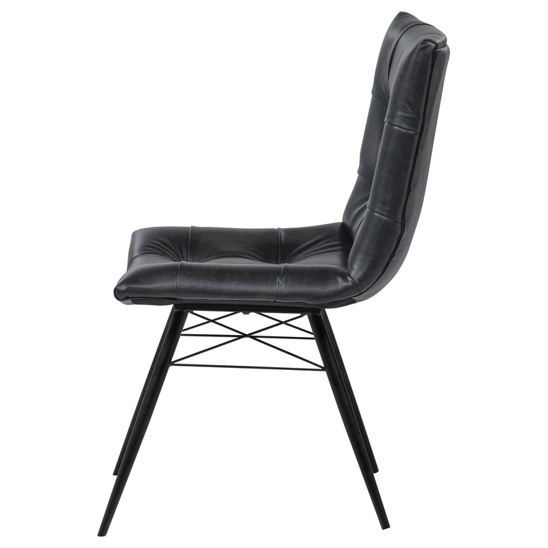 Aiken Faux Leather Upholstered Dining Side Chair Charcoal Grey (Set of 4) - 110302