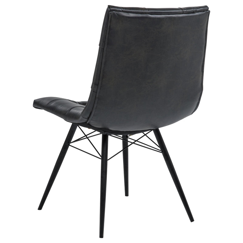 Aiken Faux Leather Upholstered Dining Side Chair Charcoal Grey (Set of 4) - 110302
