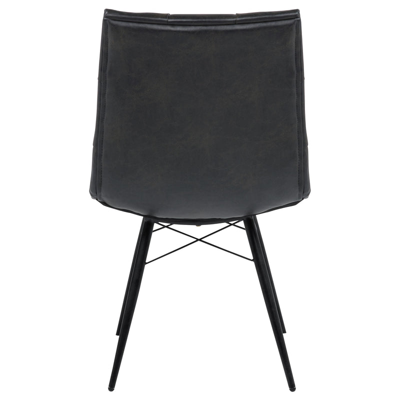 Aiken Faux Leather Upholstered Dining Side Chair Charcoal Grey (Set of 4) - 110302