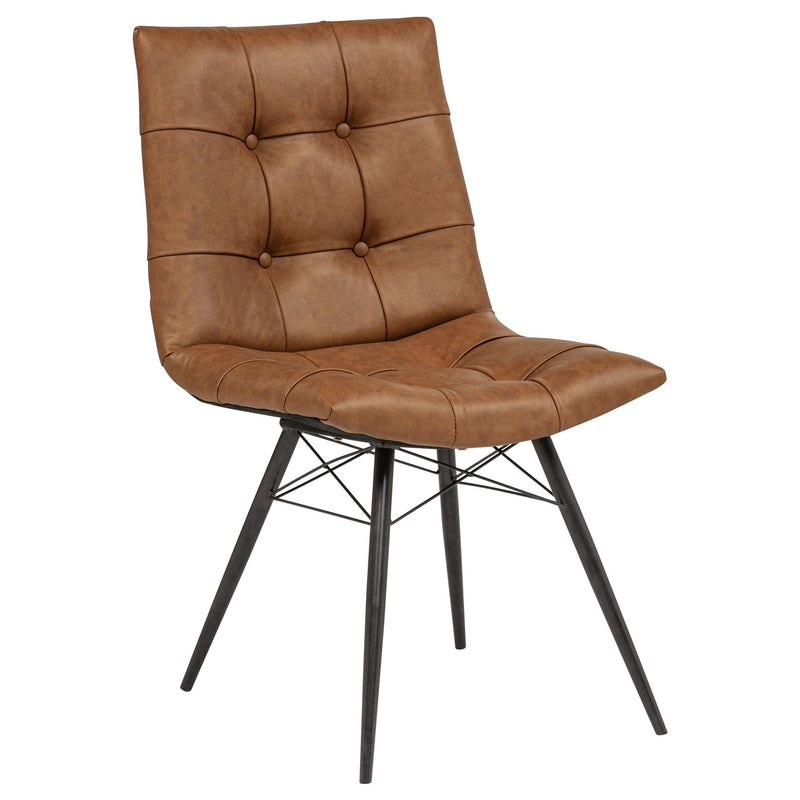 Aiken Faux Leather Upholstered Dining Side Chair Saddle Brown (Set of 4) - 110302SDL
