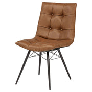 Aiken Faux Leather Upholstered Dining Side Chair Saddle Brown (Set of 4) - 110302SDL