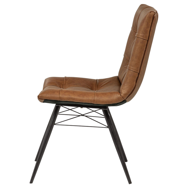Aiken Faux Leather Upholstered Dining Side Chair Saddle Brown (Set of 4) - 110302SDL
