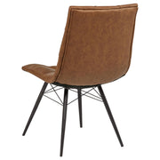Aiken Faux Leather Upholstered Dining Side Chair Saddle Brown (Set of 4) - 110302SDL