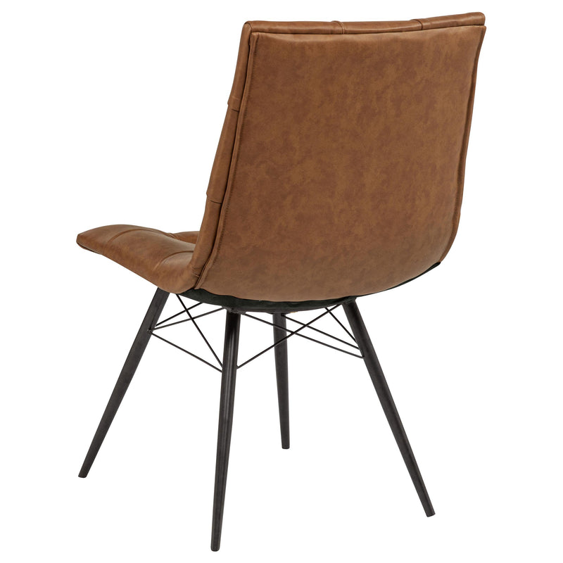 Aiken Faux Leather Upholstered Dining Side Chair Saddle Brown (Set of 4) - 110302SDL