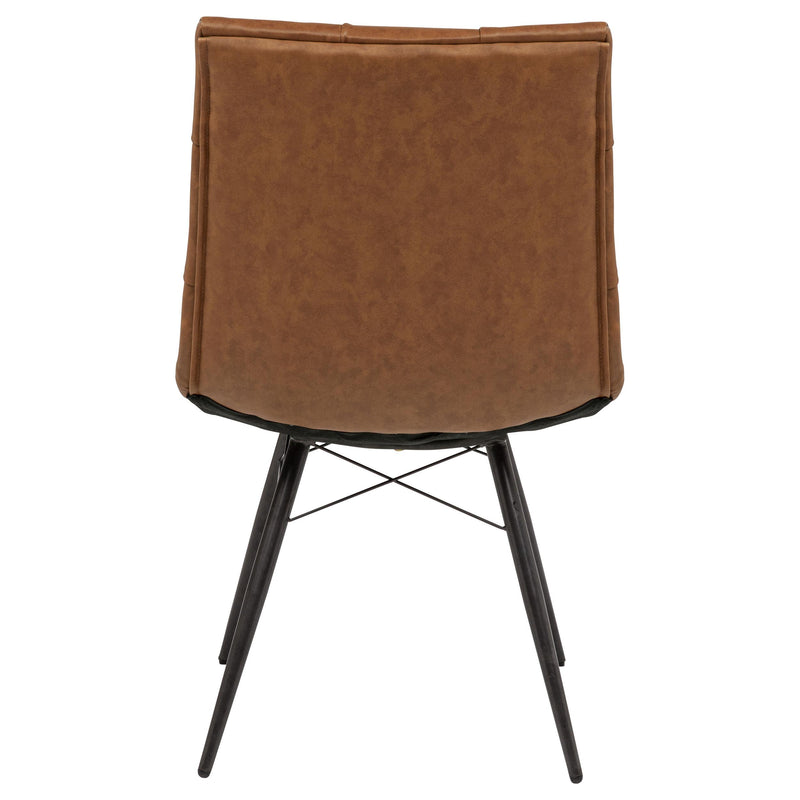 Aiken Faux Leather Upholstered Dining Side Chair Saddle Brown (Set of 4) - 110302SDL