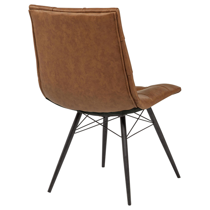 Aiken Faux Leather Upholstered Dining Side Chair Saddle Brown (Set of 4) - 110302SDL