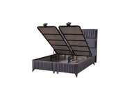 Akasya Storage Bed Fume Without Headboard - King in Fume - 110-AKA-BBFFUME-200-SB