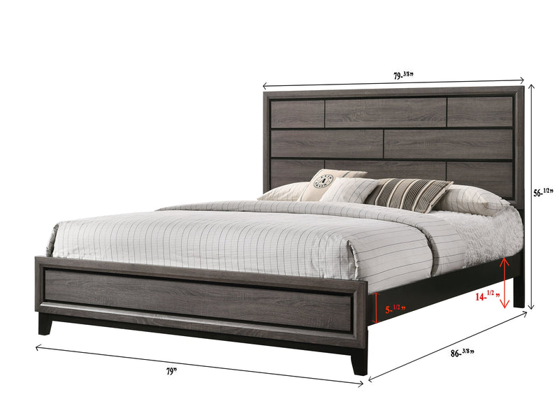 Akerson Gray Panel Bedroom Set - Gate FurnitureBedroom Set
