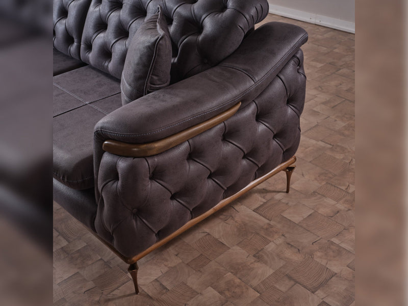 Akik 3-pieces (Sofa & Loveseat & Chair) Livingroom in Anthracite - 200-ELIF-AKI-E113-321