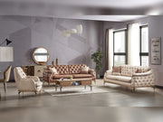 Akik 3-pieces (Sofa & Loveseat & Chair) Livingroom in Beige - Brown - 200-ELIF-AKI-E112-321