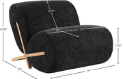 Akira Fabric Upholstered Accent Chair in Black - 33071Black-C