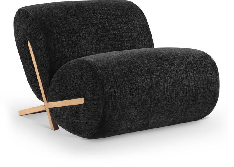 Akira Fabric Upholstered Accent Chair in Black - 33071Black-C