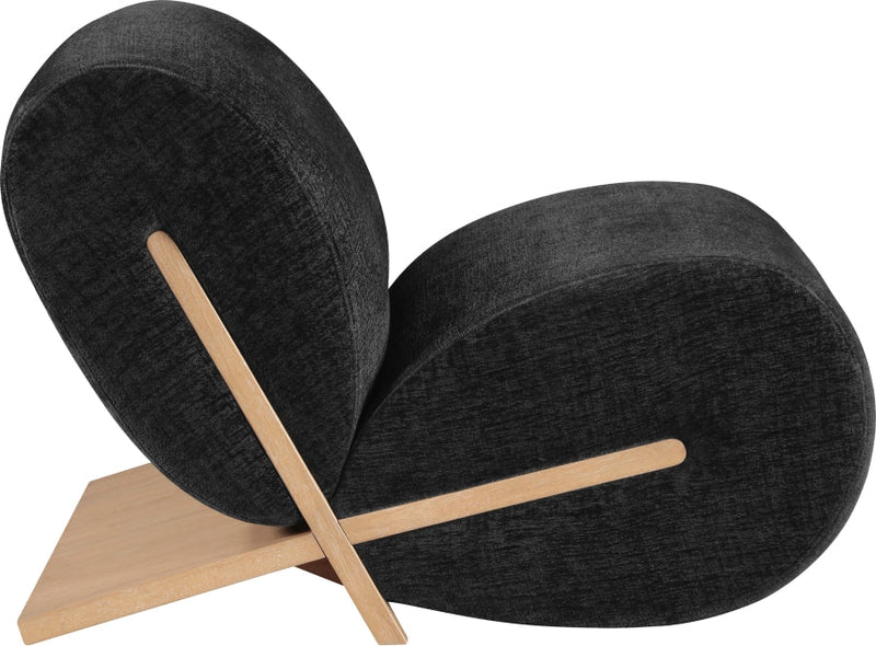 Akira Fabric Upholstered Accent Chair in Black - 33071Black-C