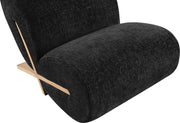 Akira Fabric Upholstered Accent Chair in Black - 33071Black-C