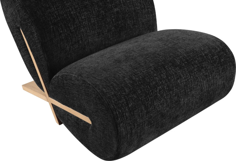 Akira Fabric Upholstered Accent Chair in Black - 33071Black-C