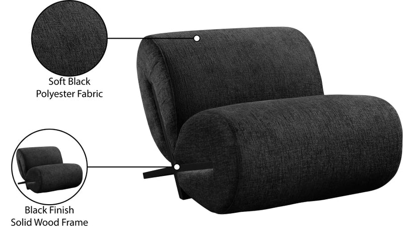 Akira Fabric Upholstered Accent Chair in Black - 33072Black-C
