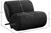 Akira Fabric Upholstered Accent Chair in Black - 33072Black-C