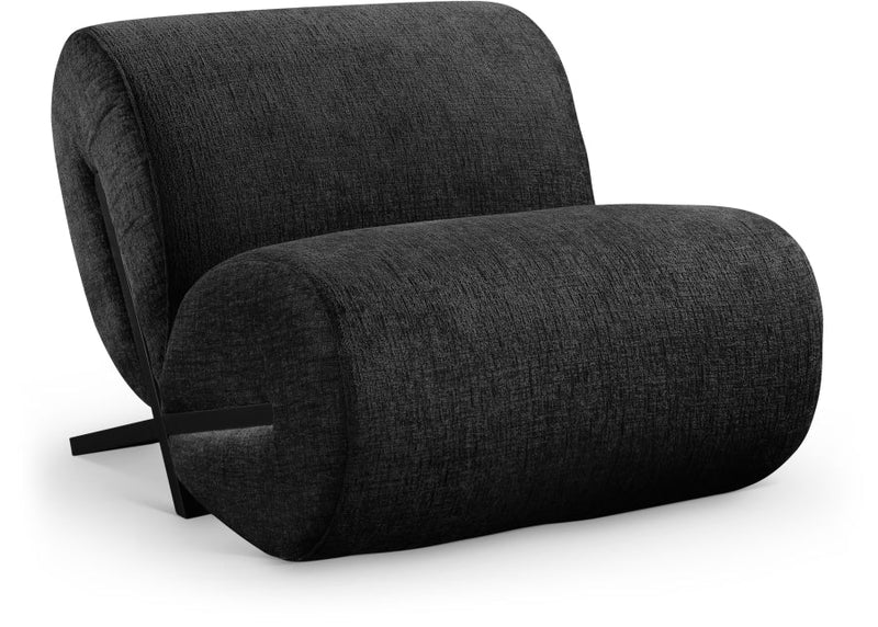 Akira Fabric Upholstered Accent Chair in Black - 33072Black-C
